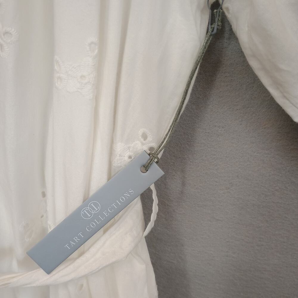NWT Tart Mia White Eyelet Dress Women L Peasant Dainty Cotton Cottagecore - Picture 7 of 10